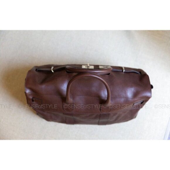 Brunello Cucinelli Weekender Bag Travel Leather Overnight Men’s Carryon Brown - Picture 4 of 6